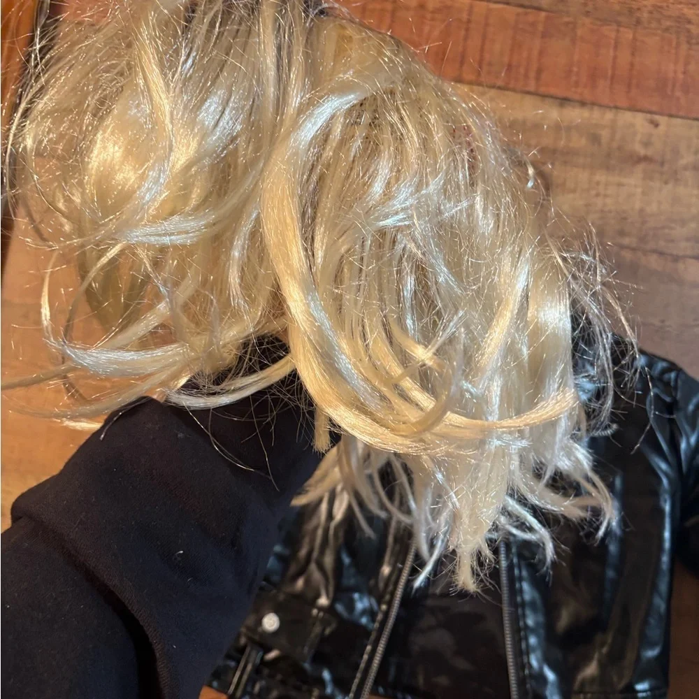 Spirit Halloween Bride of Chucky (Tiffany) biker jacket and wig costume